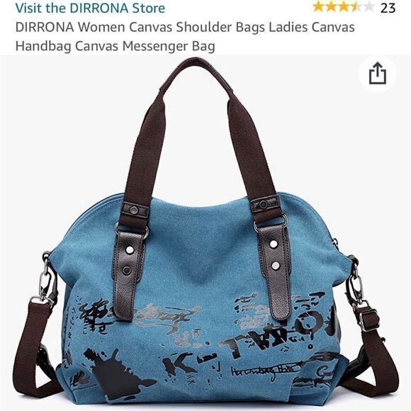 Dironna brown canvas messenger bag - Picture 2 of 7